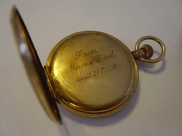 Photo by Lorine McGinnis Schulze of Charles Fuller's Gold Pocket Watch