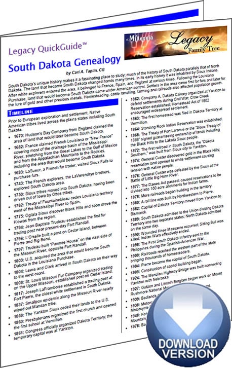 South Dakota Genealogy