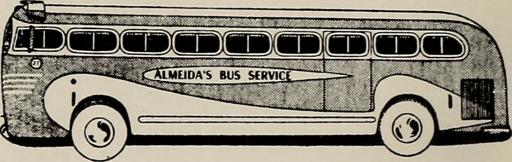 Almeida' Bus Service Advertisement in New Bedford Textile School's Yearbook The Fabricator (1961). Image Source: Internet Archive. 