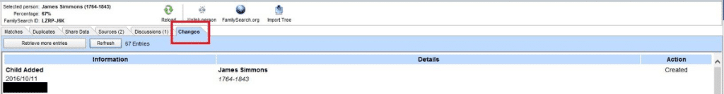 Syncing with FamilySearch