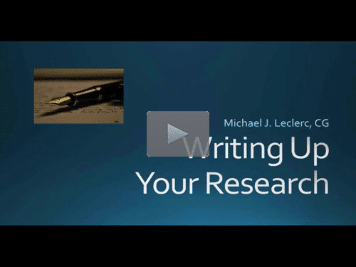 BCG Webinar - Writing Up Your Research