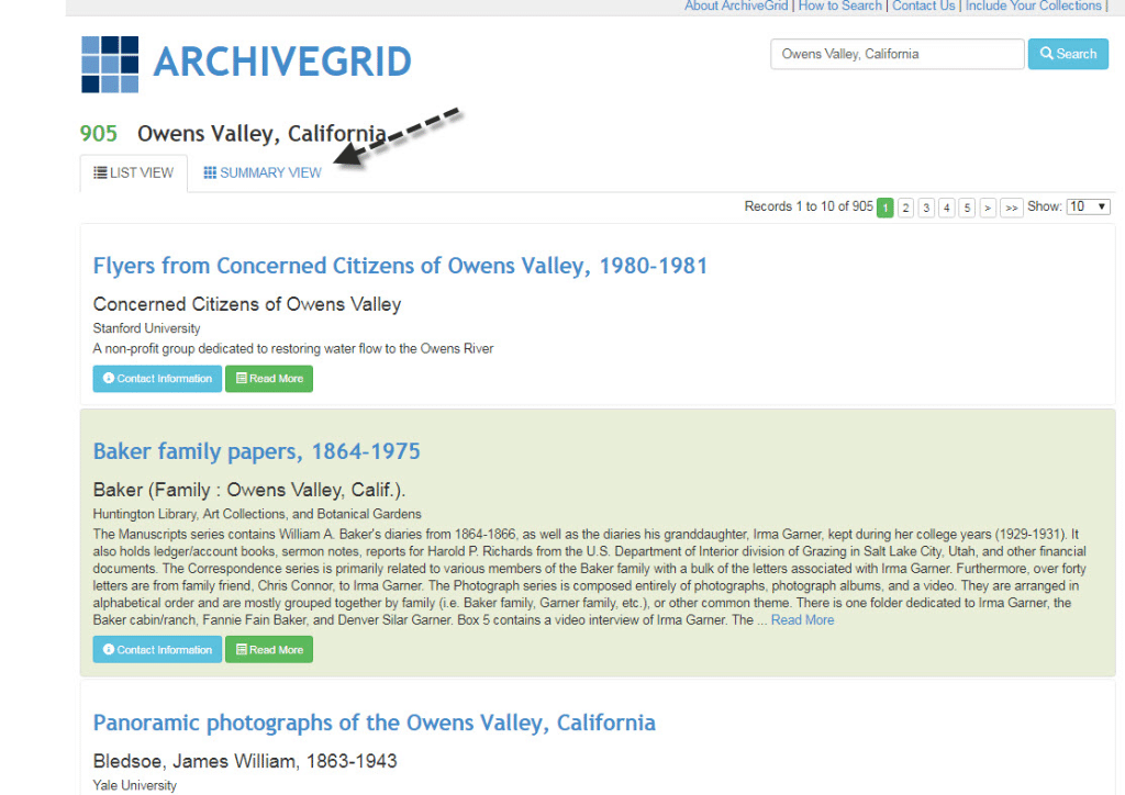 ArchiveGrid Results List