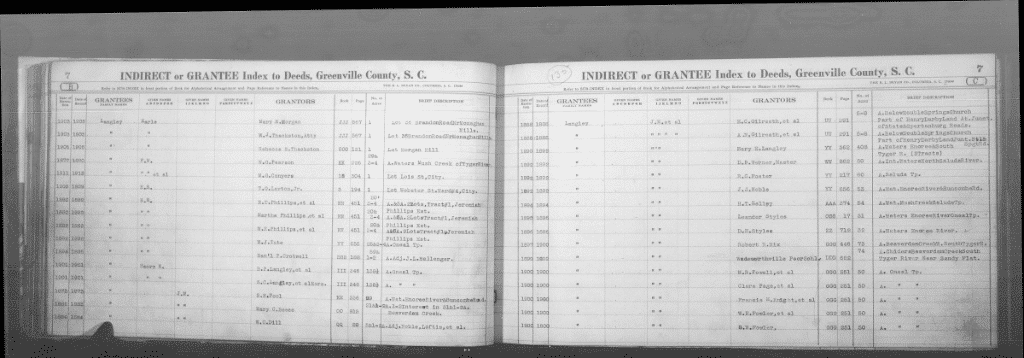 Index to deeds, 1786-1913, Greenville County (South Carolina). Register of Mesne Conveyance on FamilySearch