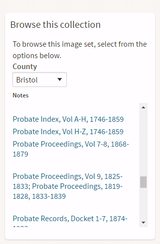 Bristol County Rhode Island Probate records on Ancestry.com