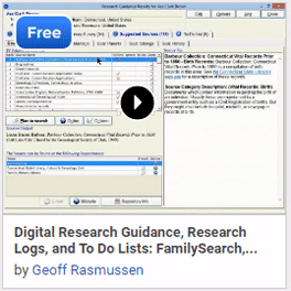 Digital Research Guidance, Research Logs, and To Do Lists: FamilySearch, Research Wiki, and Legacy Family Tree