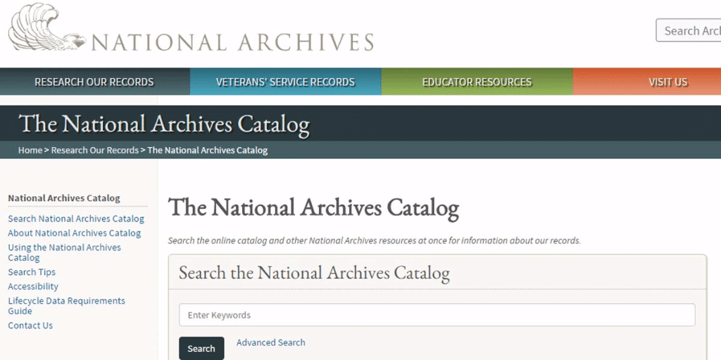 Using the National Archives and Records Administration (NARA) Online Catalog for Research 