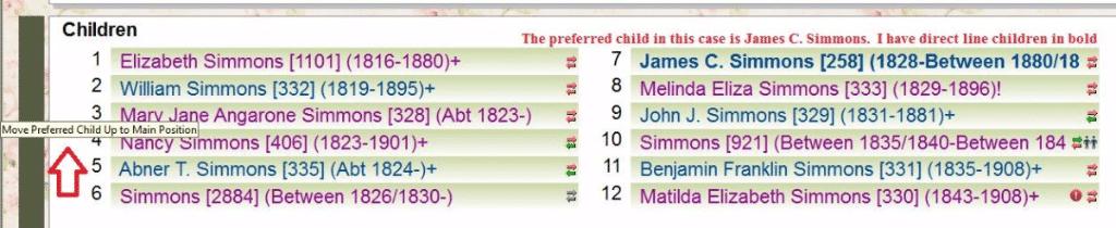 Move preferred child up to main position