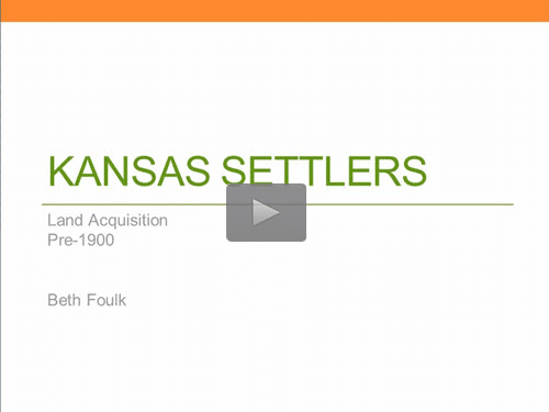 Kansas Settlers - Pioneers Settling Prior to 1900