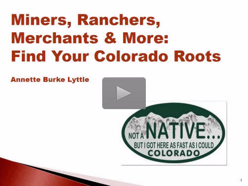 New Bonus Webinar - Find Your Colorado Roots