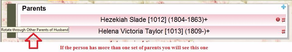 Rotate through other parents of husband