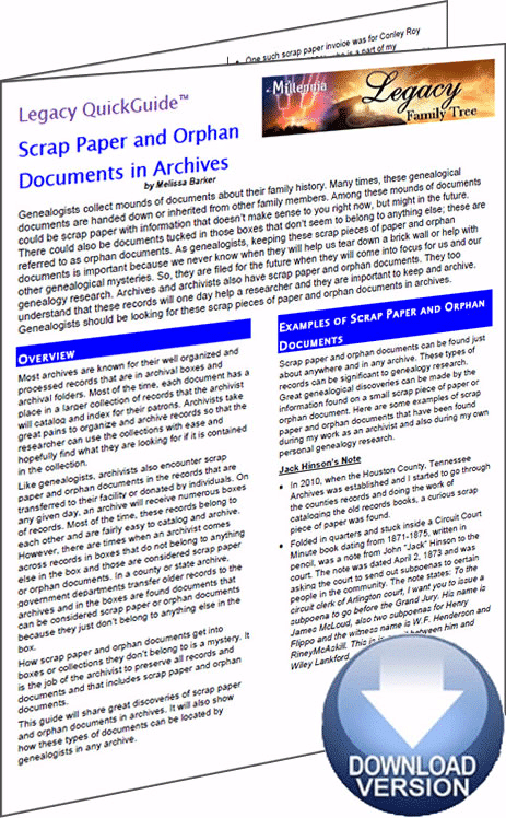 Scrap Paper and Orphan Docs in Archives
