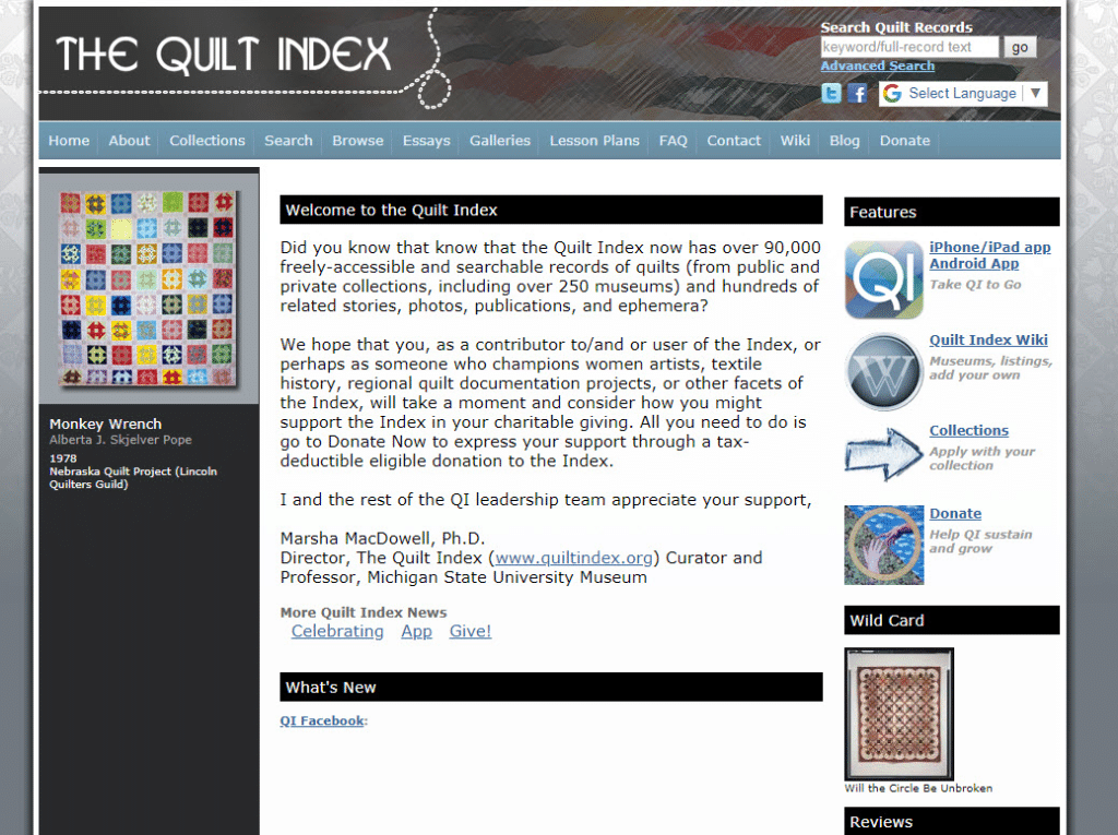 Quilt Index home page