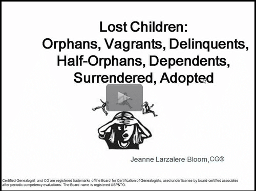 Lost Children: Orphans, Vagrants, Delinquents, Half-Orphans, Dependents, Surrendered, Adopted by Jeanne Larzalere Bloom