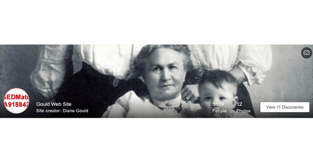 MyHeritage header for my Gould website