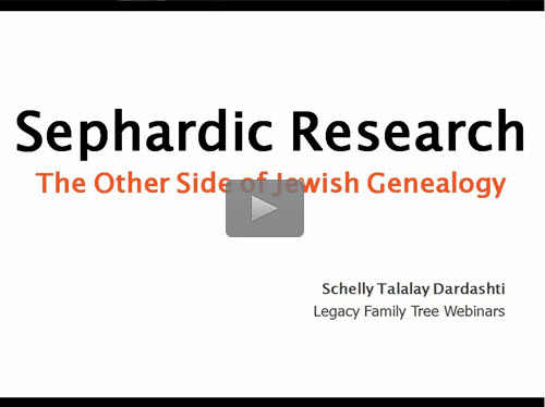 New "Member Friday" Webinar - Jewish Genealogy's Other Side: Sephardic Research by Schelly Talalay Dardashti
