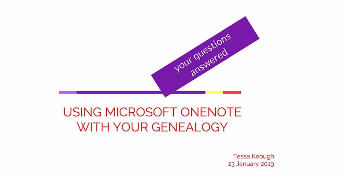 Using OneNote with Genealogy