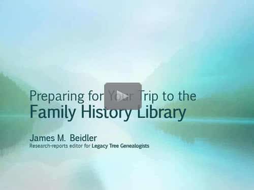 New "Member Friday" Webinar - Preparing for your Trip to the Family History Library by James Beidler