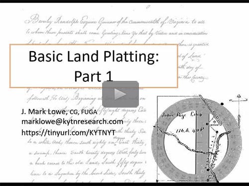 Basics of Land Platting - Part 1 - free webinar by J. Mark Lowe now online for limited time