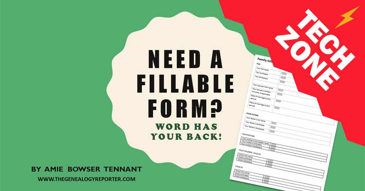 New TechZone Video - Need a Fillable Form? Word Has Your Back! by Amie Bowser Tennant