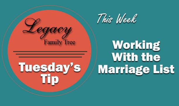 Working With the Marriage List