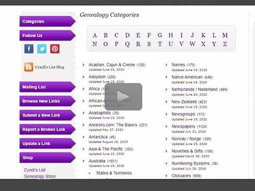 Cyndi's List in Practice - free webinar by Cyndi Ingle now online for limited time