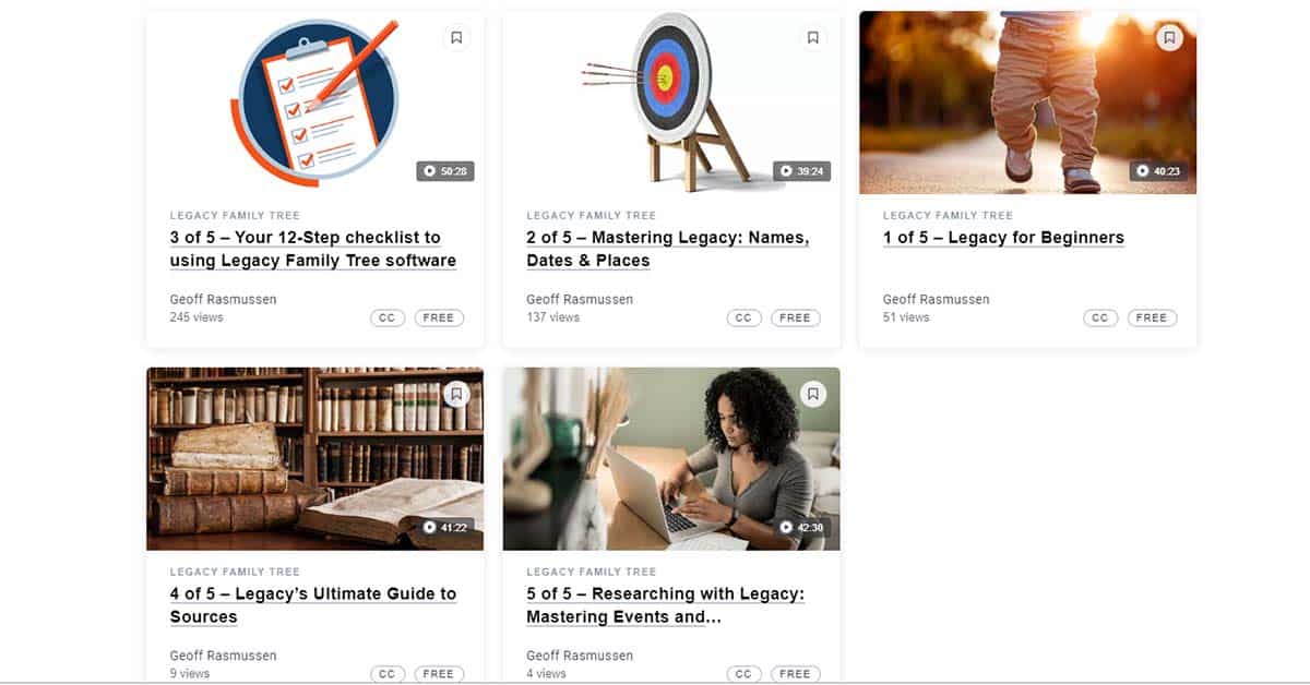 Entire Getting Started with Legacy Training Series Now Online