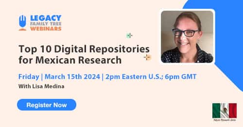 Register for Friday's Mexico Research Series webinar — Top 10 Digital Repositories for Mexican Research by Lisa Medina